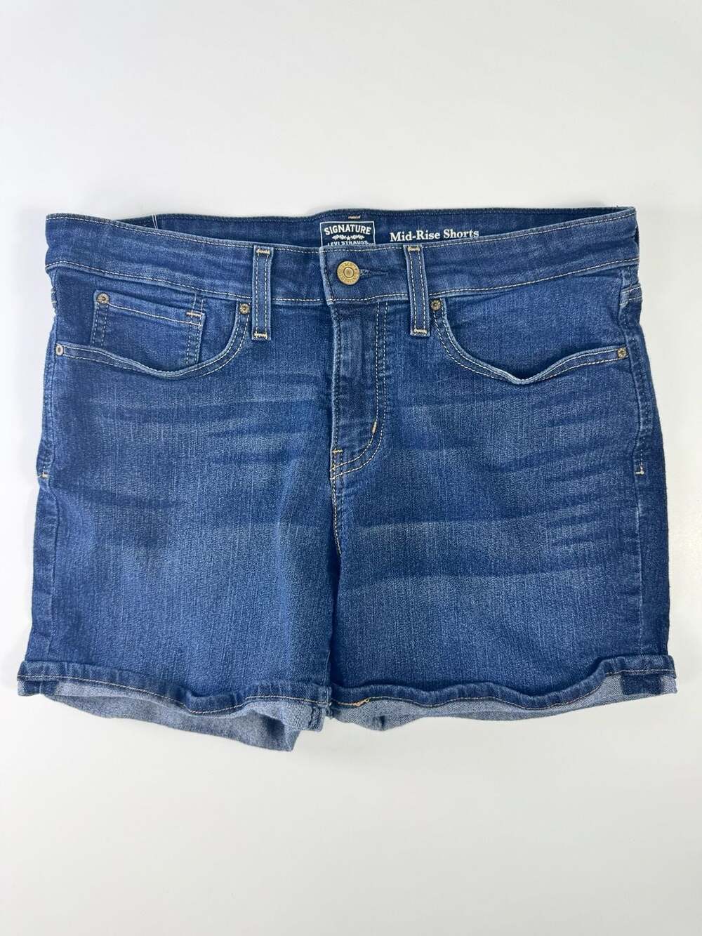 Signature by Levi Strauss & Co. Gold Label Women's Mid-Rise Cuffed Denim Shorts